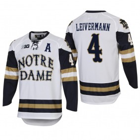 Nick Leivermann #4 Notre Dame Fighting Irish 2022 College Hockey White Jersey