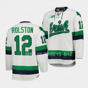 Ryder Rolston Notre Dame Fighting Irish College Hockey White Replica Jersey 12