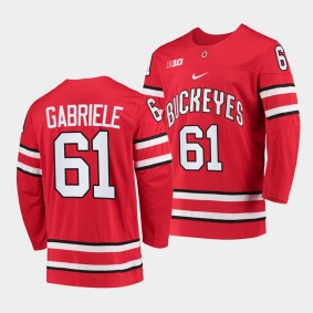 Ohio State Buckeyes Grant Gabriele College Hockey Red Jersey