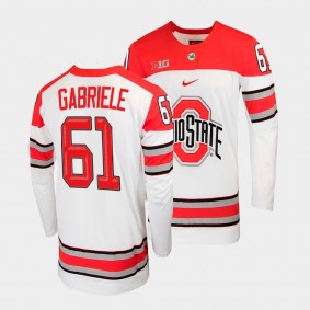 Grant Gabriele Ohio State Buckeyes College Hockey White Jersey 61
