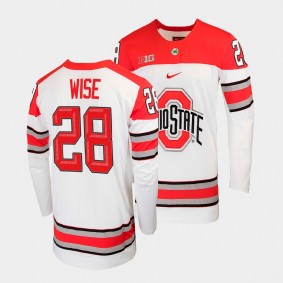 Jake Wise Ohio State Buckeyes College Hockey White Jersey 28
