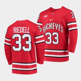 Ohio State Buckeyes Will Riedell College Hockey Red Jersey