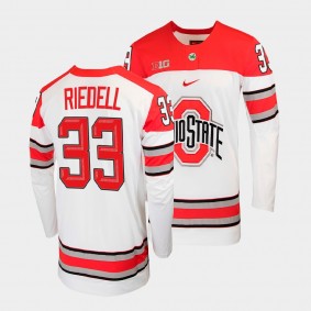 Will Riedell Ohio State Buckeyes College Hockey White Jersey 33