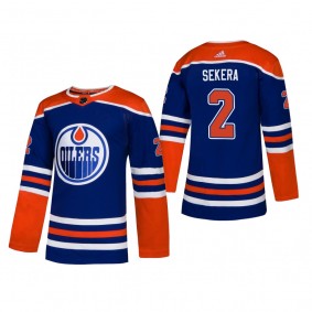Men's Edmonton Oilers Andrej Sekera #2 2019 Alternate Reasonable Adidas Authentic Jersey - Royal