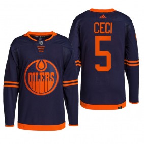 Edmonton Oilers 2022 Alternate Jersey Cody Ceci Navy #5 Primegreen Authentic Pro Uniform