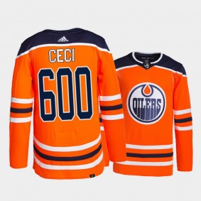 Cody Ceci #5 Edmonton Oilers 600 Career Games Orange Commemorative Edition Jersey