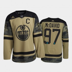 Edmonton Oilers Connor McDavid 2021 CAF Night #97 Jersey Camo Canadian Armed Force