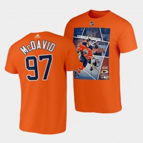 Edmonton Oilers Connor McDavid Player photo Impact Player T-Shirt #97 Orange