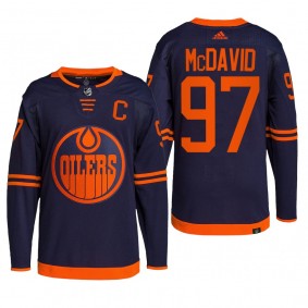 Edmonton Oilers 2022 Alternate Jersey Connor McDavid Navy #97 Primegreen Authentic Pro Uniform
