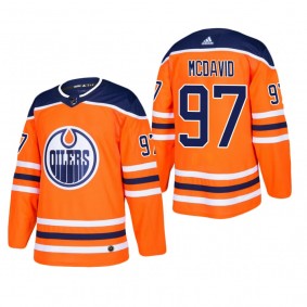 Men's Edmonton Oilers Connor McDavid #97 Home Orange Authentic Player Cheap Jersey
