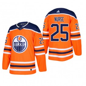 Men's Edmonton Oilers Darnell Nurse #25 Home Orange Authentic Player Cheap Jersey
