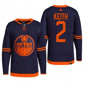 Edmonton Oilers 2022 Alternate Jersey Duncan Keith Navy #2 Primegreen Authentic Pro Uniform