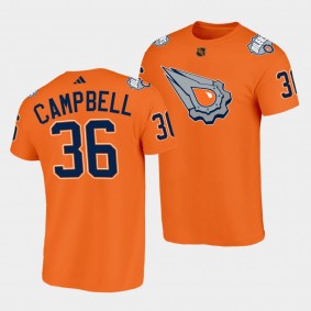 Edmonton Oilers Reverse Retro 2.0 Jack Campbell #36 Orange T-Shirt Special Edition
