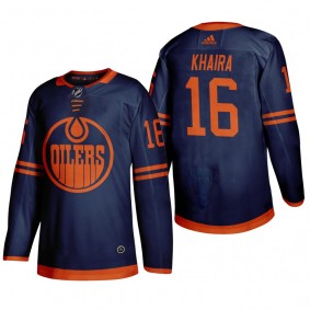 Edmonton Oilers Jujhar Khaira #16 2020 Season Alternate ADIZERO Blue Jersey