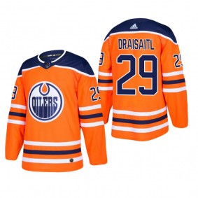Men's Edmonton Oilers Leon Draisaitl #29 Home Orange Authentic Player Cheap Jersey