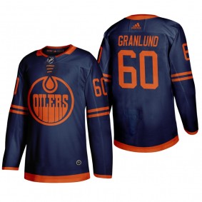 Edmonton Oilers Markus Granlund #60 2020 Season Alternate ADIZERO Blue Jersey