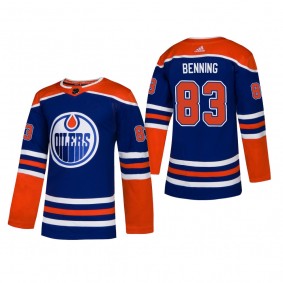 Men's Edmonton Oilers Matt Benning #83 2019 Alternate Reasonable Adidas Authentic Jersey - Royal