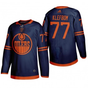 Edmonton Oilers Oscar Klefbom #77 2020 Season Alternate ADIZERO Blue Jersey