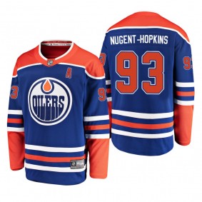 Men's Edmonton Oilers Ryan Nugent-Hopkins #93 2019 Alternate Reasonable Fanatics Jersey - Royal