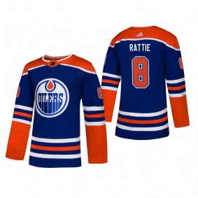 Men's Edmonton Oilers Ty Rattie #8 2019 Alternate Reasonable Adidas Authentic Jersey - Royal