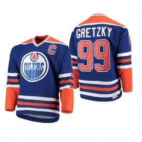 Men's Edmonton Oilers Wayne Gretzky #99 Throwback Royal Heroes of Hockey Authentic Cheap Jersey