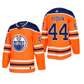 Men's Edmonton Oilers Zack Kassian #44 Home Orange Authentic Player Cheap Jersey