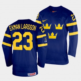Sweden 2022 IIHF World Championship Oliver Ekman Larsson #23 Navy Jersey Away