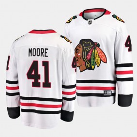 Chicago Blackhawks Oliver Moore 2023 NHL Draft White Away Jersey Breakaway Player