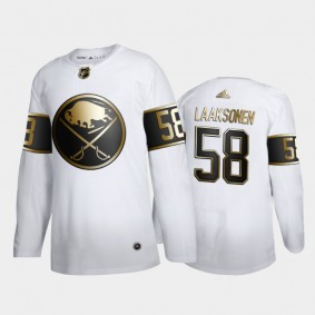 Buffalo Sabres Oskari Laaksonen #58 Authentic Golden Edition White Jersey