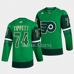 Owen Tippett Philadelphia Flyers 2023 St. Patricks Day Green #74 Primegreen Authentic Jersey Men's