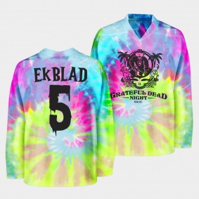 Florida Panthers Grateful Dead Night Aaron Ekblad #5 Tie-Dye Sweatshirt Halloween