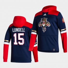 Florida Panthers Anton Lundell 2021 Reverse Retro Navy Special Edition Pullover Hoodie