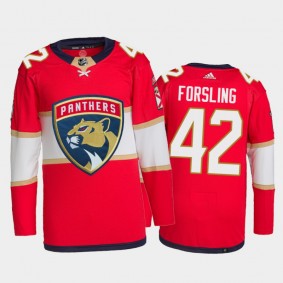 2021-22 Florida Panthers Gustav Forsling Home Jersey Red Primegreen Authentic Pro Uniform