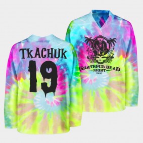 Florida Panthers Grateful Dead Night Matthew Tkachuk #19 Tie-Dye Sweatshirt Halloween
