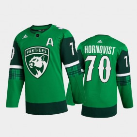 Florida Panthers Patric Hornqvist #70 St. Patricks Day 2022 Green Jersey Warm-Up