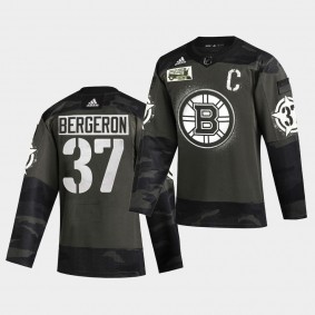 Patrice Bergeron Boston Bruins 2021 Military Night Camo Authentic Limited Jersey