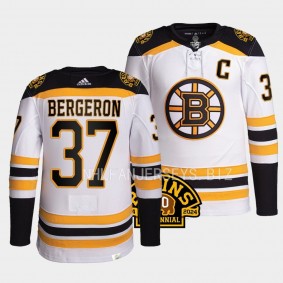 Boston Bruins 2023-24 100th Centennial Patrice Bergeron #37 White Authentic Pro Jersey Men's