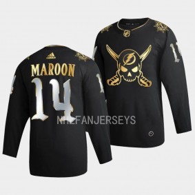 Patrick Maroon Tampa Bay Lightning Gasparilla inspired #14 Black Golden Edition Jersey