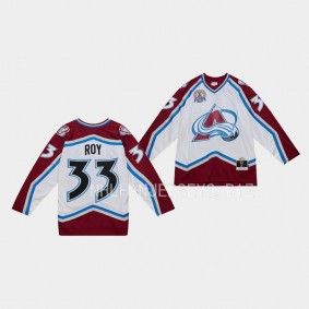 Patrick Roy Colorado Avalanche Blue Line 2000 Throwback White #33 Jersey Mitchell Ness
