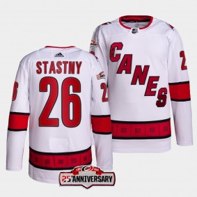 Carolina Hurricanes 25th Anniversary Paul Stastny #26 White Jersey 2022-23 Authentic Away