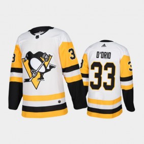 Pittsburgh Penguins Alex D'Orio #33 Away White 2020-21 Authentic Jersey