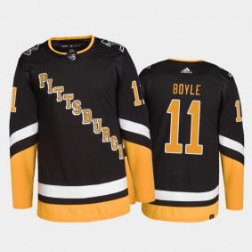 2021-22 Pittsburgh Penguins Brian Boyle Third Jersey Black Primegreen Authentic Uniform