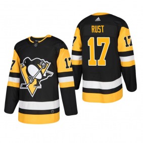 Men's Pittsburgh Penguins Bryan Rust #17 Home Black Authentic Player Cheap Jersey