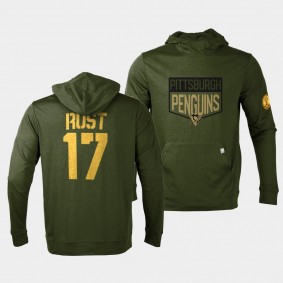 Bryan Rust Pittsburgh Penguins 2022 Salute to Service Olive Levelwear Hoodie