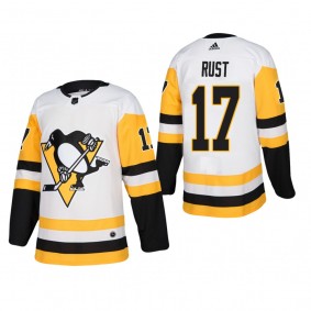 Men's Pittsburgh Penguins Bryan Rust #17 Away White Away Authentic Player Cheap Jersey