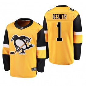 Men's Pittsburgh Penguins Casey DeSmith #1 2019 Alternate Reasonable Breakaway Jersey - Gold