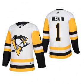 Men's Pittsburgh Penguins Casey DeSmith #1 Away White Away Authentic Player Cheap Jersey