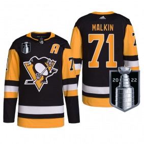 Evgeni Malkin 2022 Stanley Cup Playoffs Pittsburgh Penguins Black Jersey Authentic Pro
