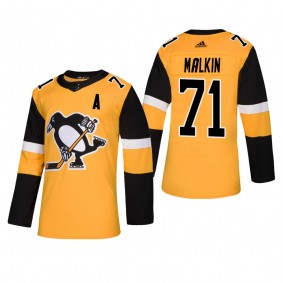 Men's Pittsburgh Penguins Evgeni Malkin #71 2019 Alternate Reasonable Authentic Jersey - Gold