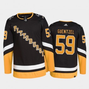2021-22 Pittsburgh Penguins Jake Guentzel Third Jersey Black Primegreen Authentic Uniform